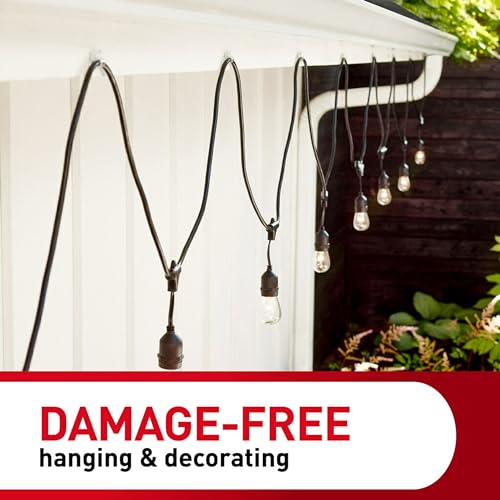 Command Mini Holiday Light Hooks, Great for Holiday Lights, 40 Clips, 48 Strips, Value Pack