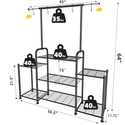 A-Shape Metal Plant Stand 3-Tier Tall Hanging Indoor Outdoor Garden Ladder