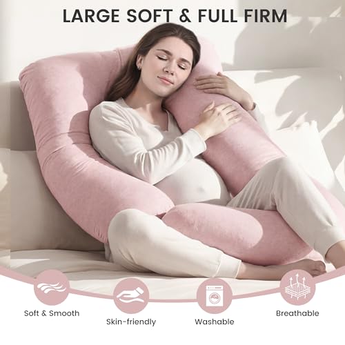 Pregnancy Pillow for Sleeping - 59 Inch Maternity Support Body Pillow with Removable Washable Cover - Pink Variation of THIS listing