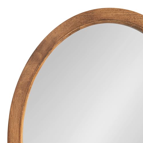 Rustic Brown Oval Wall Mirror 18x24 - Farmhouse Decor, Traditional Wood Frame