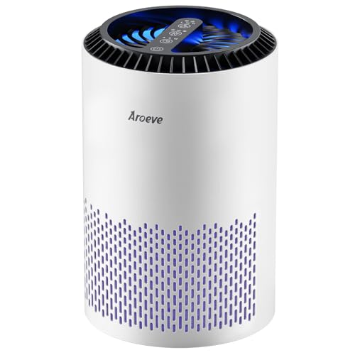 AROEVE White Air Purifier for Bedroom with Sleep Mode & 360° Filtration MK01A