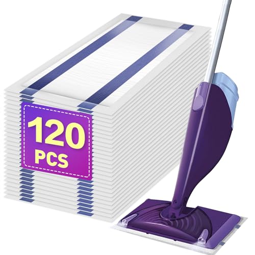 Disposable Mop Pad Refill for Wet Jet Mop - 120 Count Multi-Surface Floor Cleaner Pads
