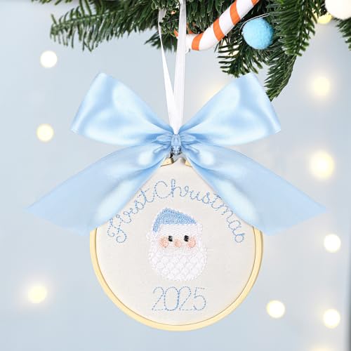 Suncalla Baby First Christmas Ornament Embroidery Hoop Blue 2026 Keepsake Gift