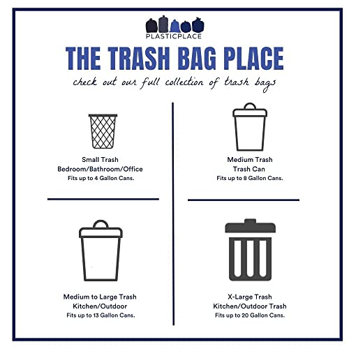 12-16 Gallon Clear Trash Bags Pack of 250 - 1.0 Mil Heavy Duty Tall Garbage Liners