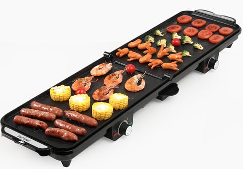 35-Inch Electric Griddle 1600W with Foldable Dual Zone Nonstick Surface