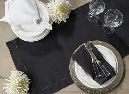 SARO LIFESTYLE Classic Hemstitch Table Runner - Elegant Everyday with