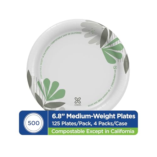 Georgia-Pacific Dixie 6.8 Inch Botanical Design Paper Plates - Pack of 500