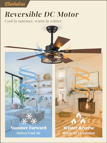 Fanbulous 48" Farmhouse Ceiling Fan with Light & Remote - Black & Walnut