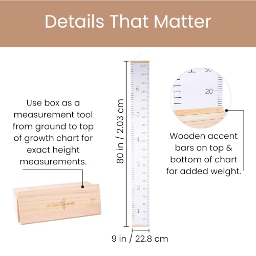 Kids Growth Chart Wall Decal - Height Measurement Ruler for Nursery & Bedroom