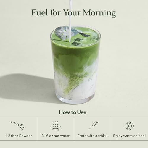 Matcha Latte Powder 24 Servings - Organic Ceremonial-Grade with Collagen & Superfoods