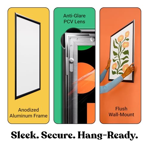 24x36 Inch Poster Frame - Black Snap Front Display with Anti-Glare Cover - Variation of THIS listing