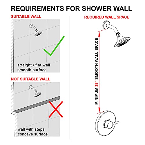 Brush Nickel Handheld & Rain Shower Combo with 27.5" Drill-Free Stainless Steel Slide Bar
