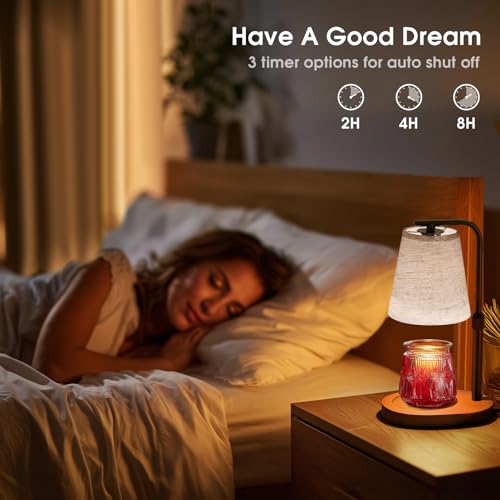 Dimmable Candle Warmer Lamp with Timer & Adjustable Height - Safe Wax Melter for Jar Candles, Home Decor & Gifts