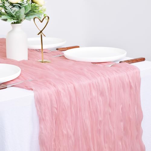 Pink Cheesecloth Table Runner 10ft Fall Thanksgiving Wedding Home Decor
