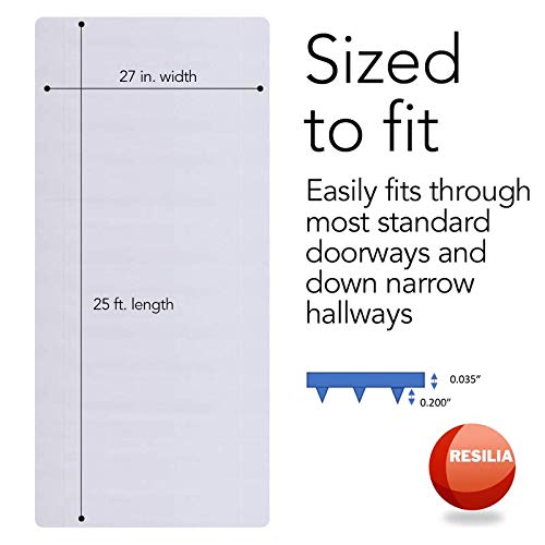 Deep-Pile Carpet Runner Clear Vinyl Floor Protector 27 x 25 Feet - Non-Slip Waterproof Rug Mat - Made in USA