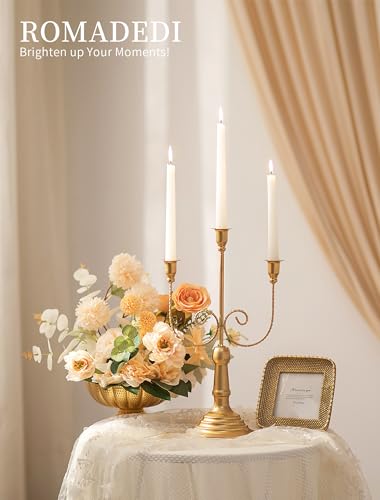 Romadedi 15.7-Inch Gold Candelabra Set of 2 Wedding & Holiday Centerpieces