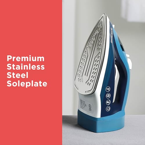 BLACK+DECKER Classic Steam Iron with Retractable Cord 12.72x5.63x6.30 inches