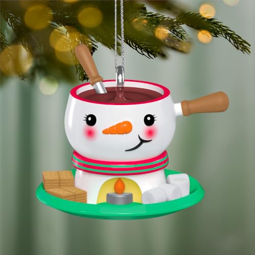 Hallmark Keepsake Mini Christmas Ornament Festive Fondue 2026 Snowman Holiday Decor