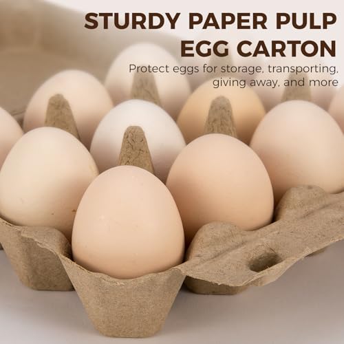 50Pcs Reusable Egg Cartons 3x4 Style Paper Pulp Egg Trays - Farm & Home Use