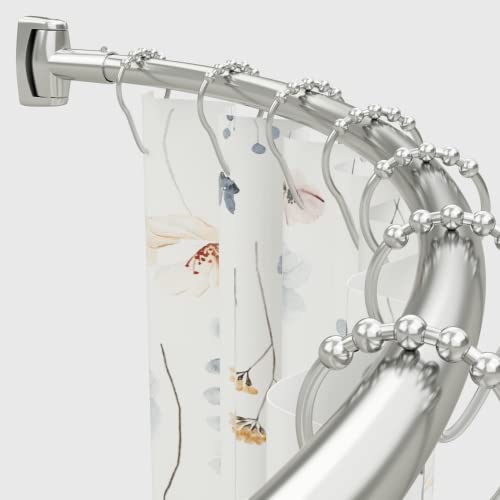 Heavy Duty Curved Shower Curtain Rod - Adjustable Nickel Finish, 42-72 Inch
