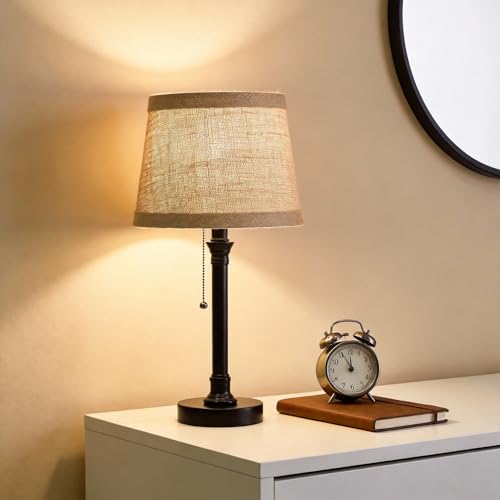 Oneach 19.5" Small Table Lamp for Bedroom - Bedside Lamps Nightstand