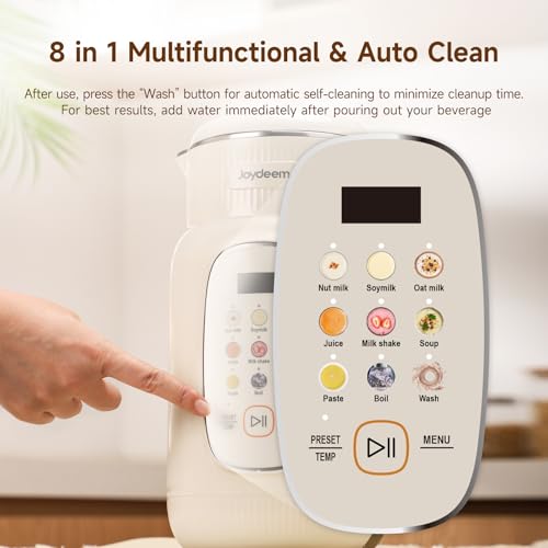 Joydeem 46oz Nut Milk Maker Machine with Adjustable Temp, Auto Clean, Plant-Based Blender