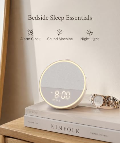 White Noise Sleep Machine & Alarm Clock - Almond Beige