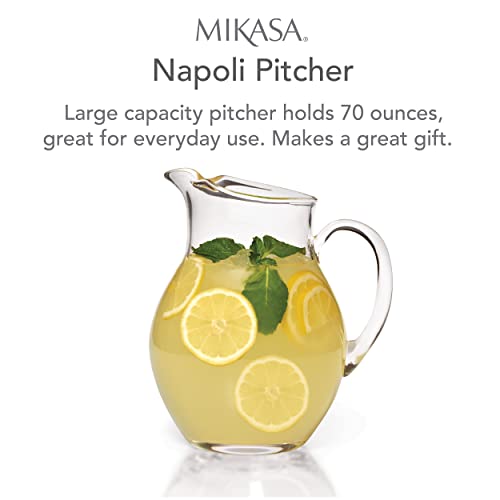 80 Ounce Glass Pitcher - Large Elegant Water & Beverage Serveware with Spout