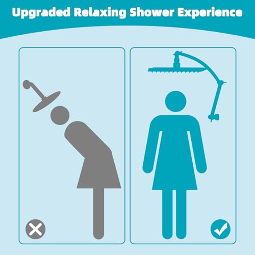Square 13-Inch High Pressure Rain Shower Head with 5 Spray Modes & 16-Inch Arm - Brushed Nickel