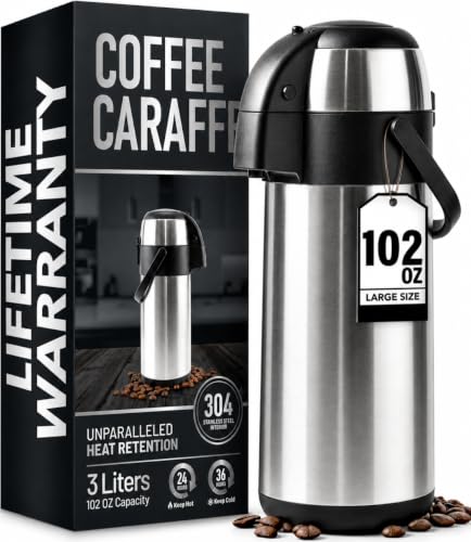 Linda's Essentials 102oz Insulated Stainless Steel Coffee Carafe with Pump