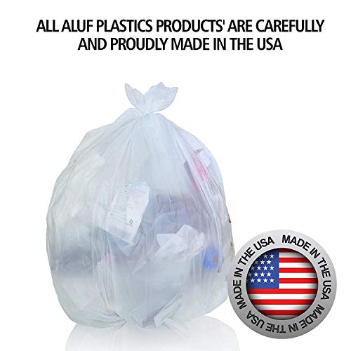45 Gallon Clear Trash Bags | High Density 16 Micron Garbage Liners, 250 Pack