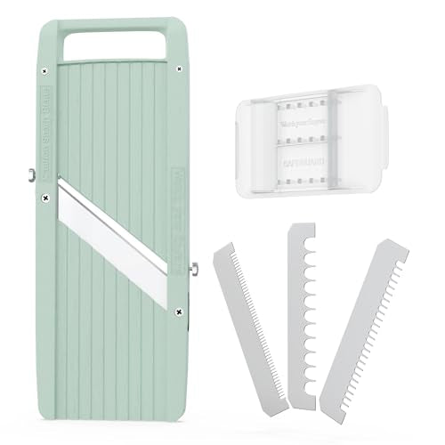 Vollum Narrow Mandoline Slicer Vegetable Cutter with Stainless Steel Blades