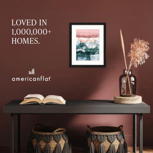 Americanflat 28x40 Black Poster Frame with Mat - Engineered Wood, Horizontal & Vertical Display