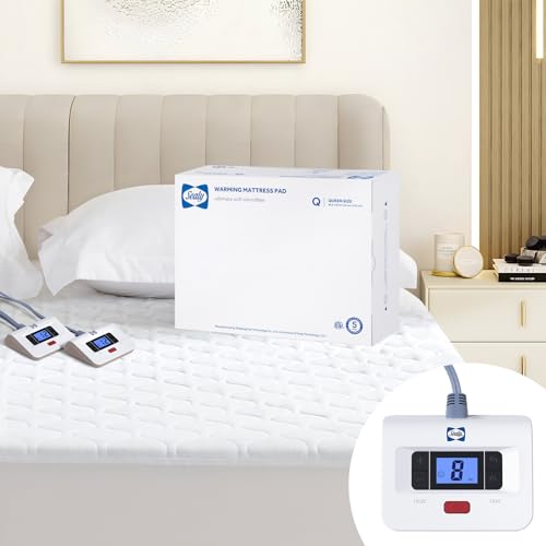 Queen Size Heated Mattress Pad - Luxury Quilted Electric Bed Warmer - Sealy
