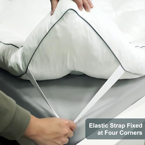 Queen Memory Foam Mattress Topper 5 Inch - NightHug White 60x80