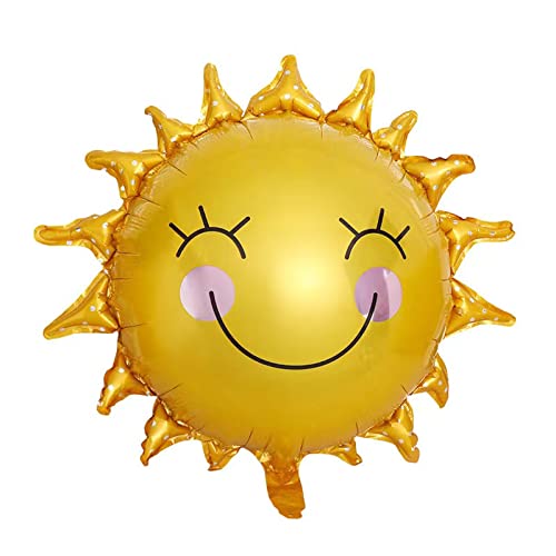 8PCS Sun Smil Foil Balloons Sunshin Aluminum Balloon Gold Summer Sun Helium Mylar Party Balloons for Birthday Baby Shower Christmas Party