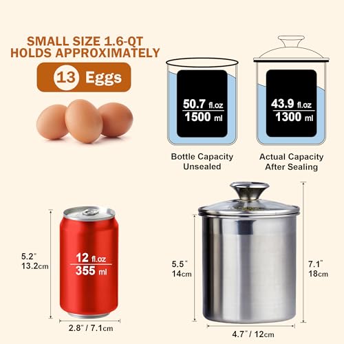 Cooks Standard 4-Piece Large Stainless Steel Canister Set for Pantry & Kitchen Storage