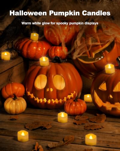 Homemory 100-Pack Flameless Tea Lights Candles Warm White Ivory - Battery Operated, 200+ Hours