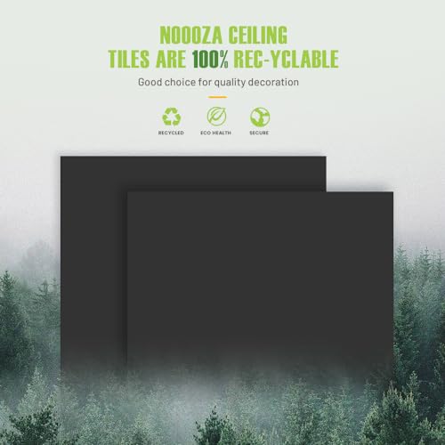 Black 2ft x 2ft Drop Ceiling Tiles - Waterproof & Fire-Rated PVC - Pack of 12
