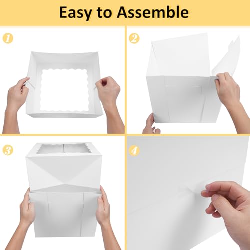 12x12x12 Inch Cake Boxes Set - 16 Sturdy Bakery Carrier for Tier Cakes - Variation of THIS listing