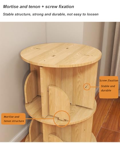 Bear Qiaqia 2 Tier Rotating Corner Bookshelf - Compact Wooden Storage