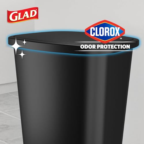 Black Premium 20 Gallon Trash Can with Clorox Odor Protection & Step Pedal - Rectangular Waste Bin