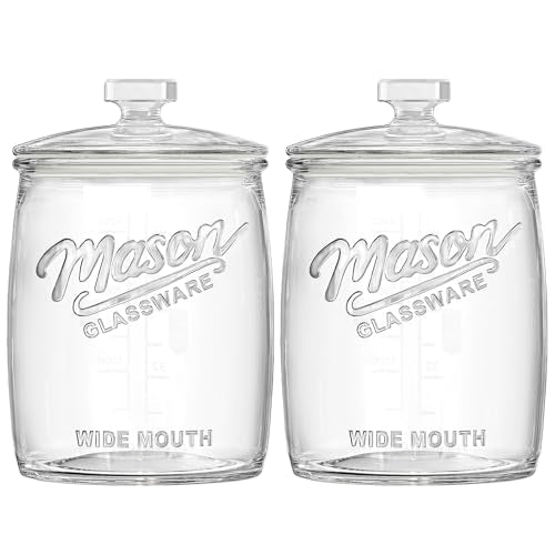 2 Pack 1 Gallon Glass Cookie Jars with Airtight Silicone Lids - Food Storage