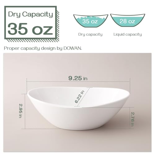 9.25-Inch Large Oval Serving Bowls Set of 4 - Salad Pasta Side Dishes
