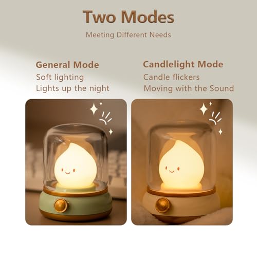 Ghost Campfire Chibi Flame Night Light, Retro Amber Lamp with Dimming Feature for Camping, Smoko Light, Gift, Party, Room Decor(Retro Flame Lamp)