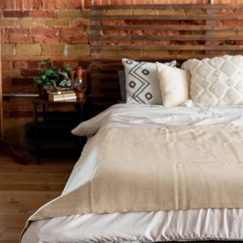 Ivory Twin Wool Blanket - Arcturus Virgin Wool Heirloom Bed Covering