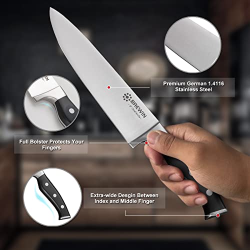 Professional Kitchen Knife Set - 3-Piece Chef, Santoku & Utility Knives, High Carbon Stainless Steel