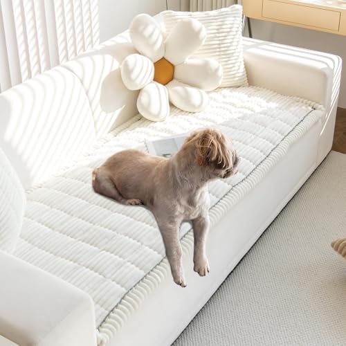 Pet Couch Cover Protector for Dogs Sofa Slipcover White 27in x 83in