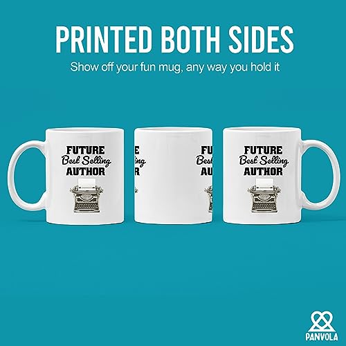 Panvola 11oz White Author Gift Mug - Funny Writer Coffee Cup