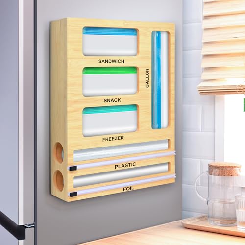 MSJGA 6-in-1 Magnetic Food Bag Storage Organizer for Refrigerator & Drawer